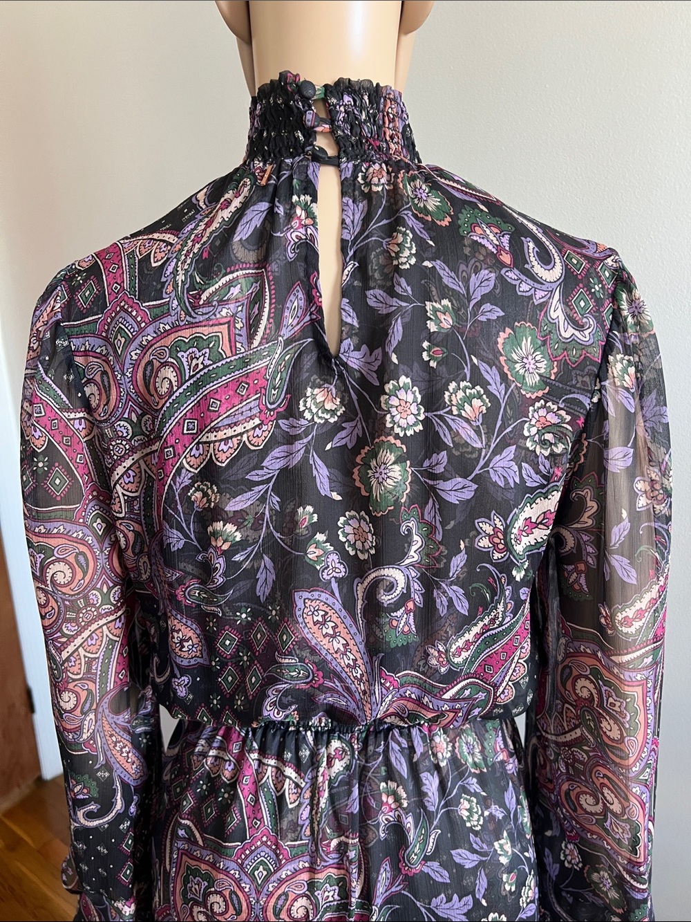 MISA LOS ANGELES BETHANY Maxi Dress Color: Gypset Long Sleeve Size XS - Picture 15 of 17
